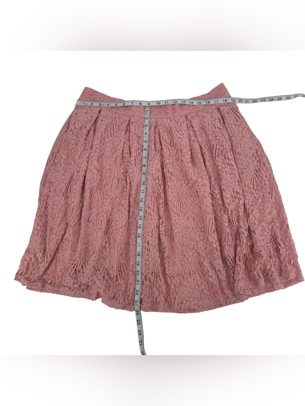 Floral Lace Pleated Dusty Rose Lined Mini Skirt Size 3XL Women’s - Picture 4 of 5